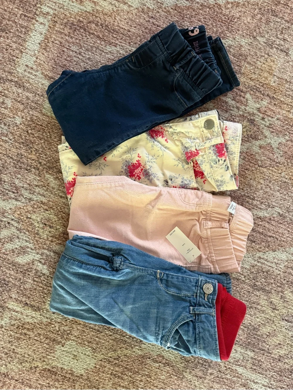 GAP Girls Mixed Jeans & Bottoms Bundle - Navy, Light Pink, Floral, Denim